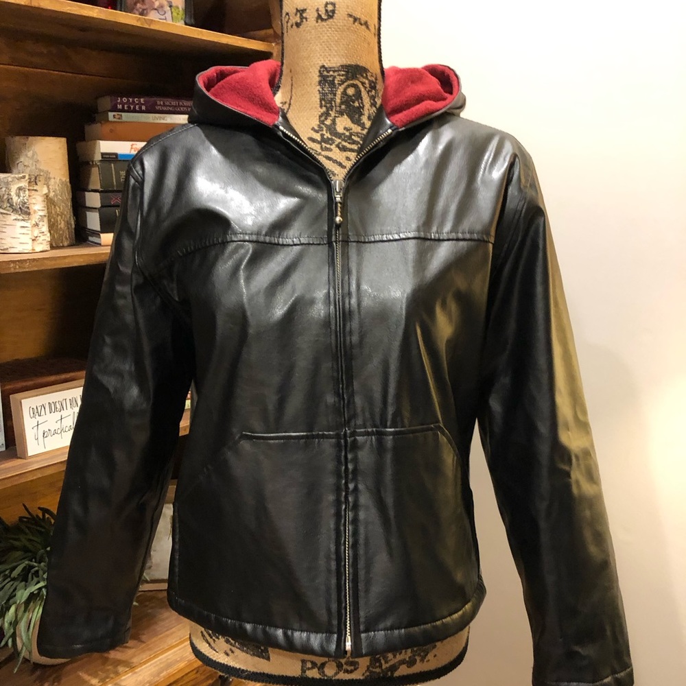 EUC Arizona Jeans Co. Ladies Vegan Leather Jacket